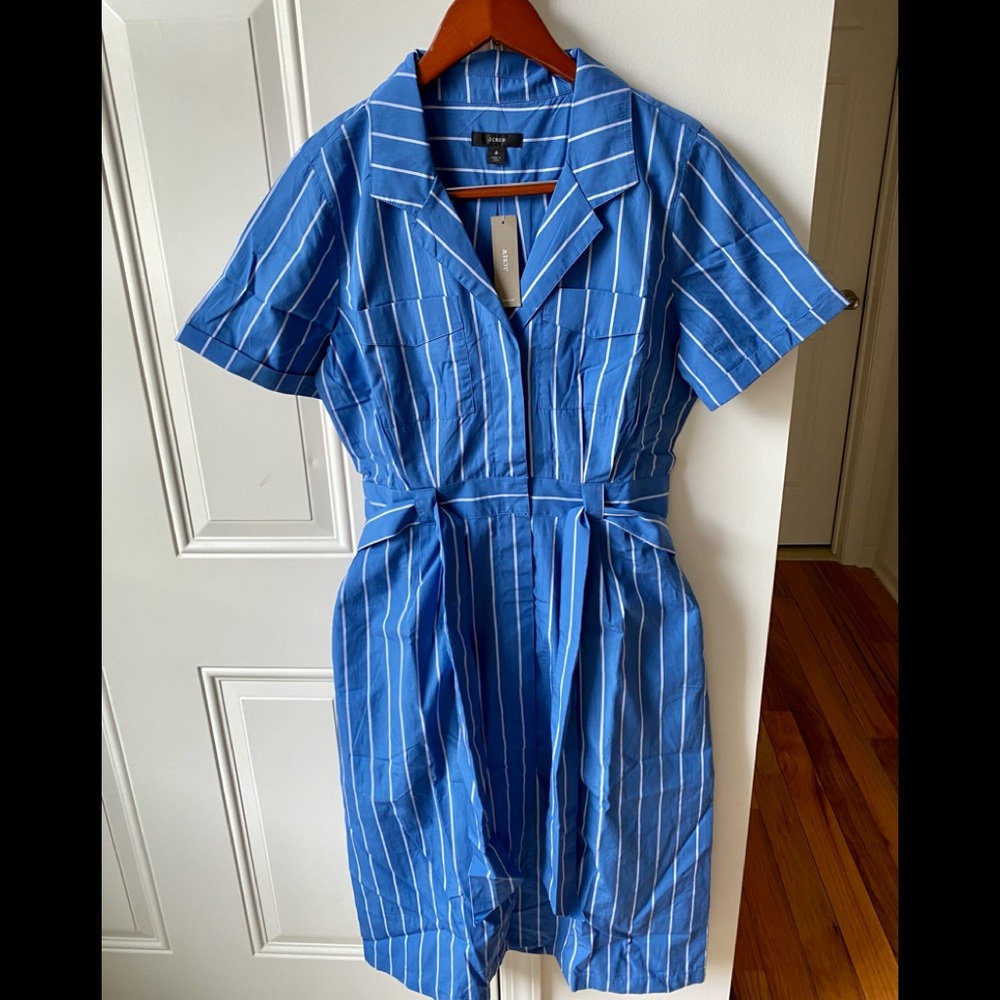 J Crew Striped Shirt Dress NWT